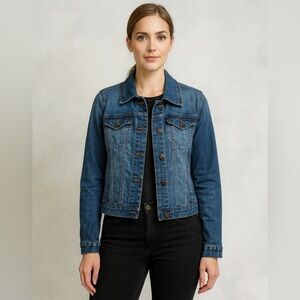 LOFT Denim Jean Jacket XS Women Made and Loved Ann Taylor Medium Wash